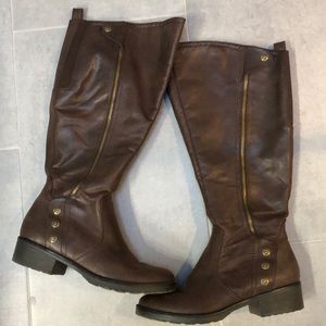 BareTraps Sz 7-1/2 Brown Riding Boots (Wide calf)